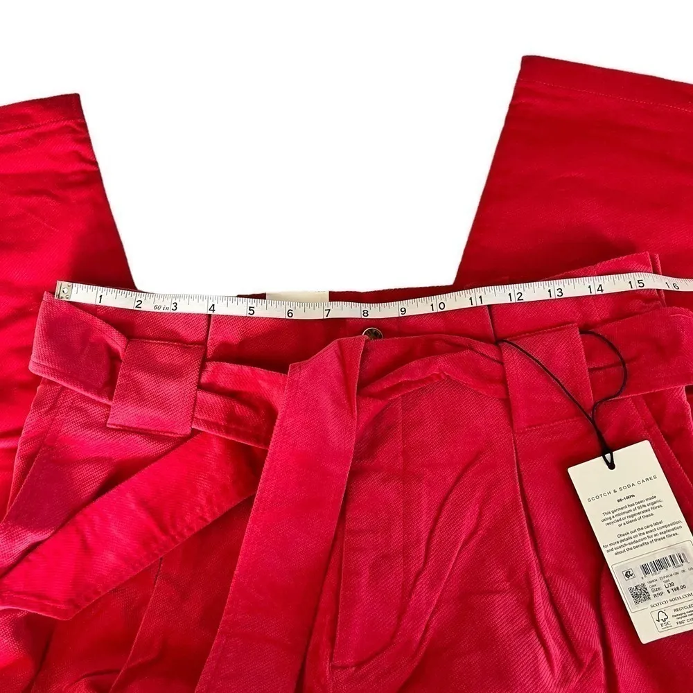 New Women’s Scotch & Soda Daisy High Rise Straight Leg Paper Bag Pant Size L/30 - Image 8