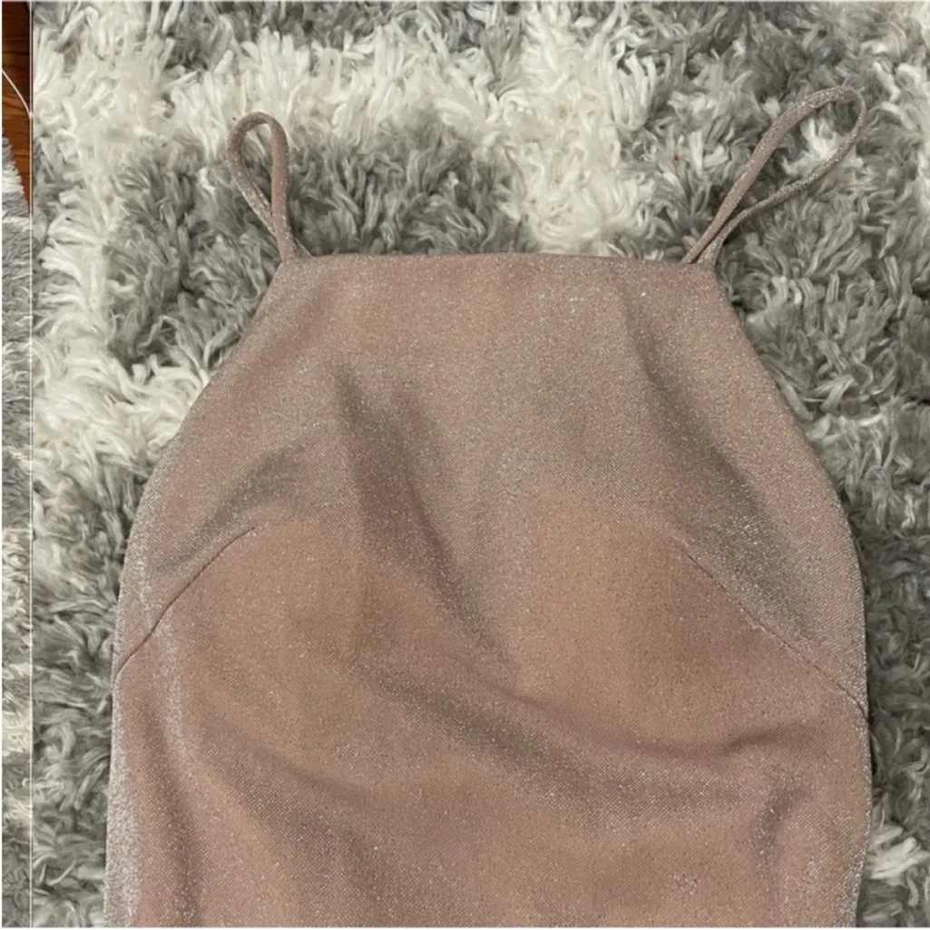 Ieena for Mac Duggal 26079 Slip Rose Quartz Gown Prom Dress sz 0 - Image 4