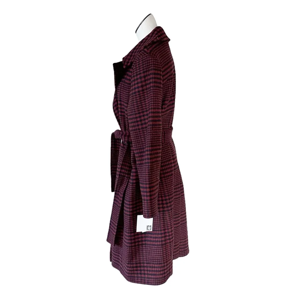 NWT Anne Klein Coat Women's Wool Blend Plaid Belted Wrap Plus Size 14 - Image 10