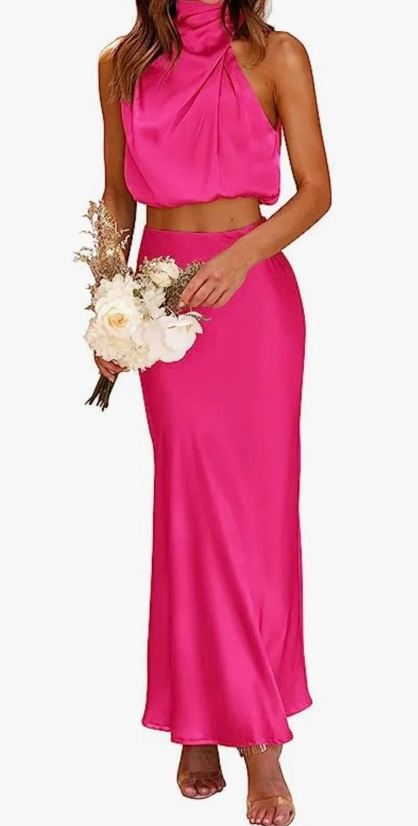 Two Piece Pink Dress - Image 3