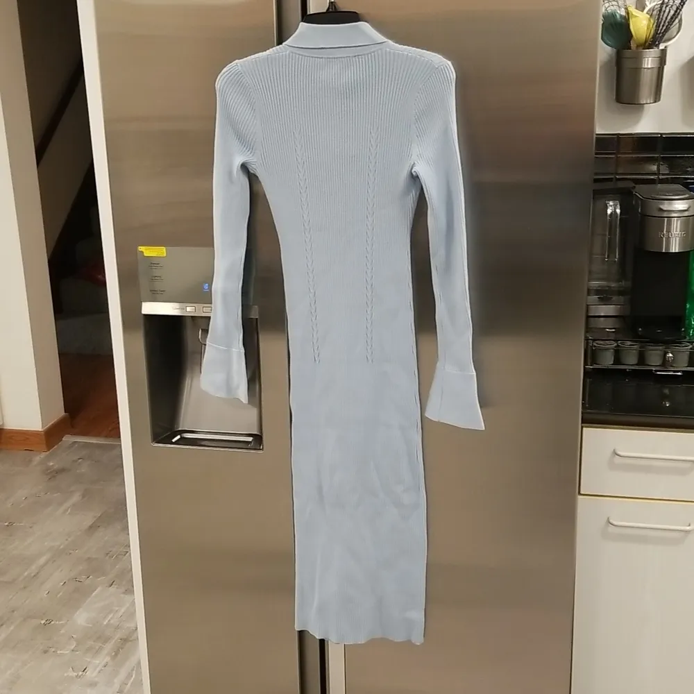 💕FAVORITE DAUGHTER💕 Lena Long Cardigan Baby Blue S NWT Ribbed Cotton Cashmere - Image 8