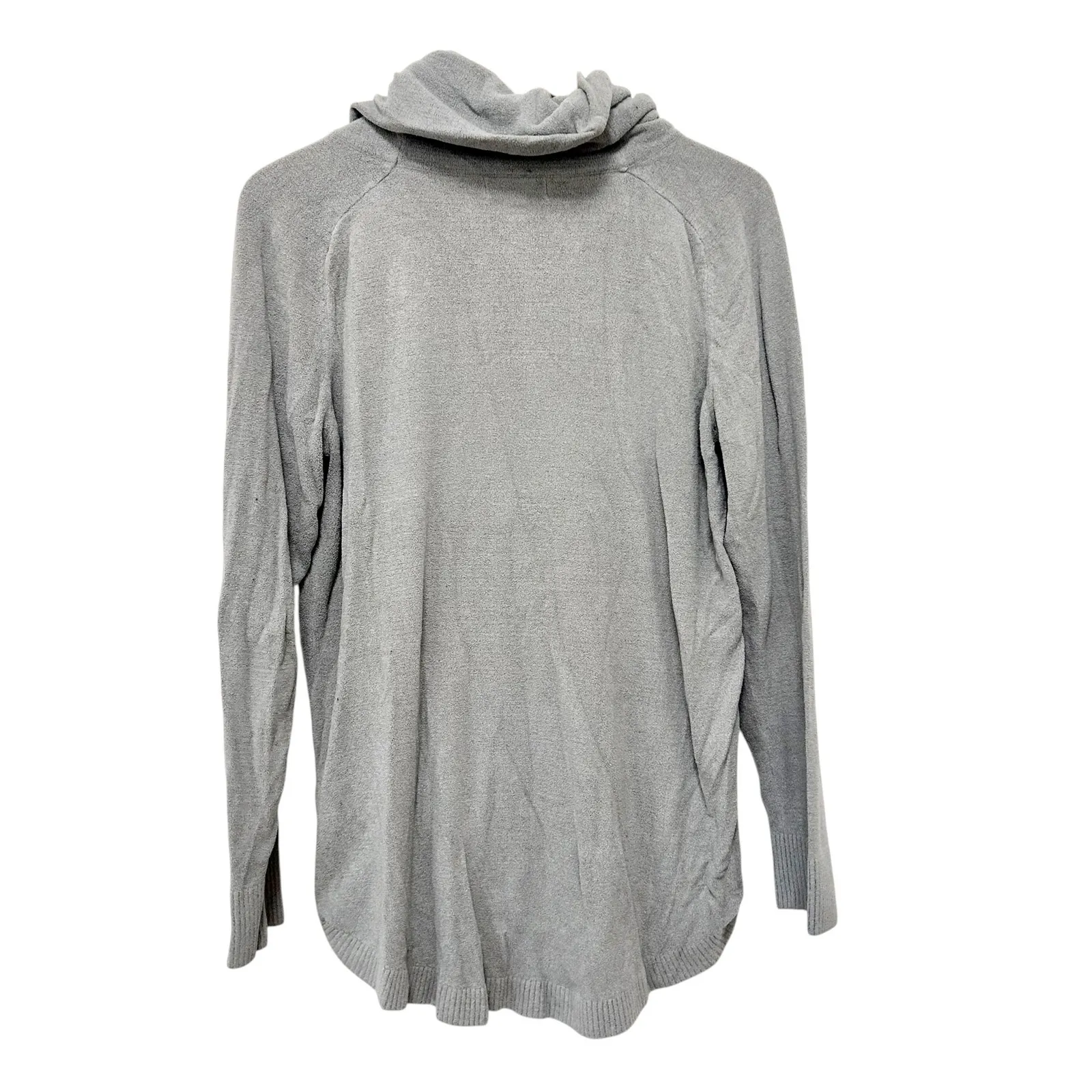 Barefoot Cozy Chic Ultra Light Gray Cowl Neck Sweater Sz M - Image 4