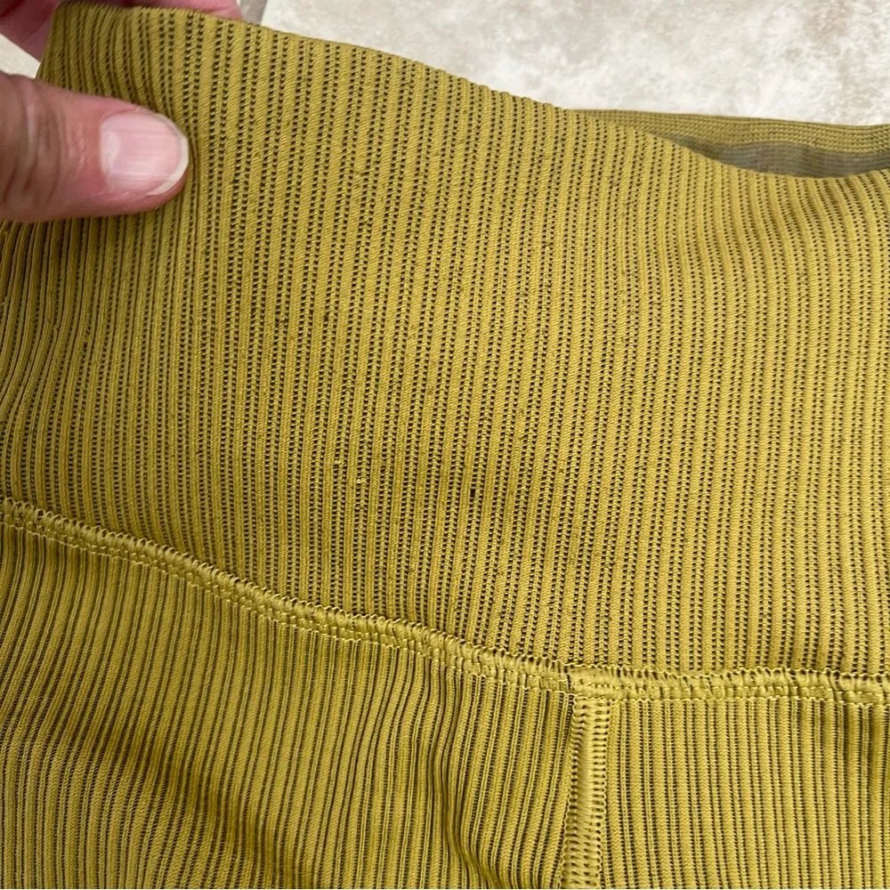 Good American Angled Rib Leggings High Waist Green Sea Turtle Sz 1/2  Athleisure - Image 3