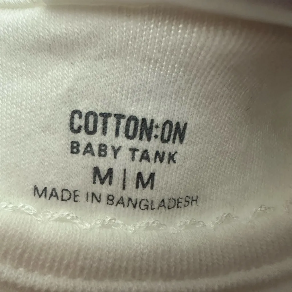 Cotton : On Baby Tank Barbie Graphic Size Medium White Scallop Trim - Image 3