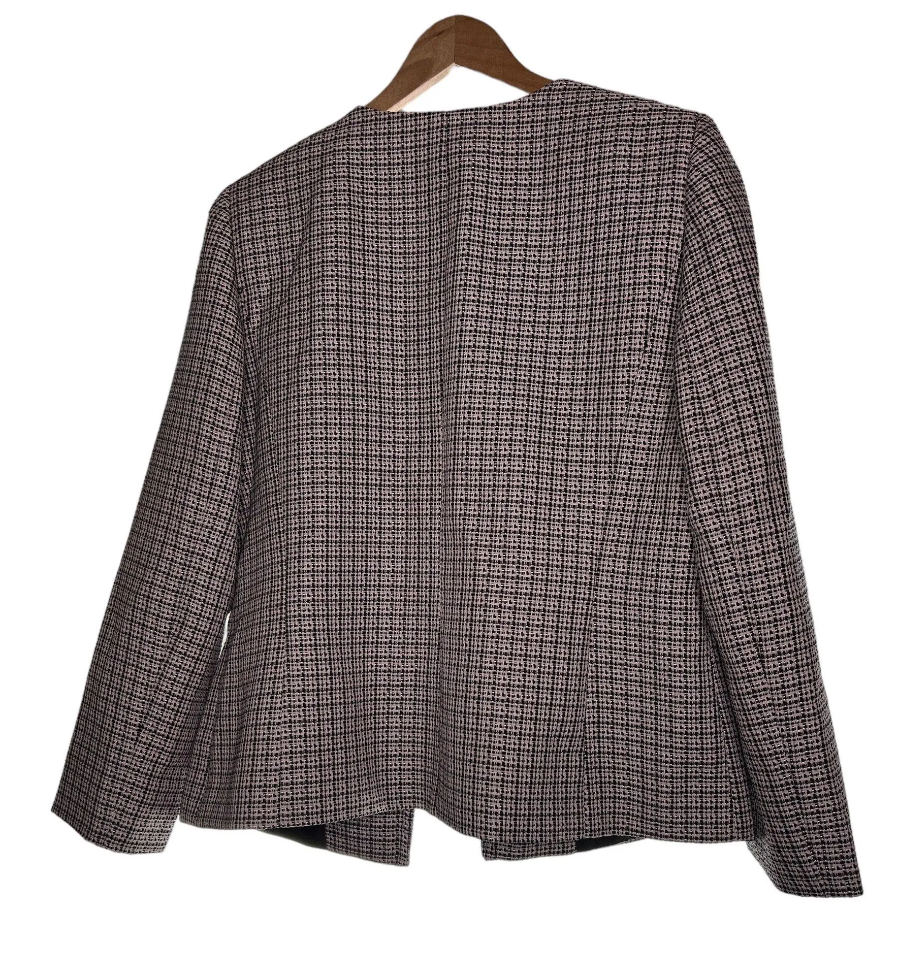 ASL Tweed Open Front Woven Blazer Size 12 - Image 3