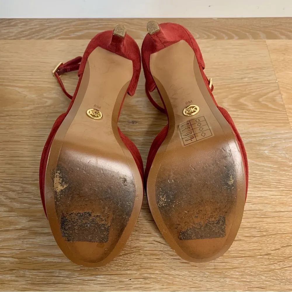 Michael Kors Bright Red Tiegan Platform Sandals - Image 11