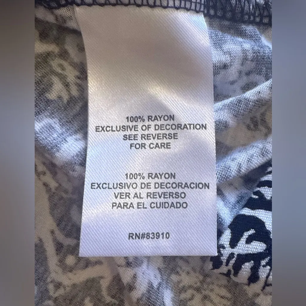 Floral black white tunic boho long sleeves blouse check the measurements - Image 11