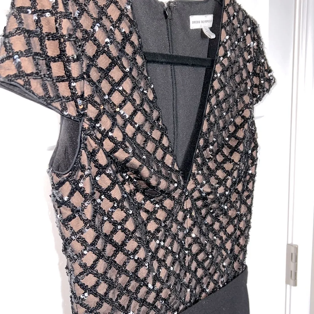 NWOT Dress the Population Cap Sleeve Sequin Bodice Jumpsuit - Image 3