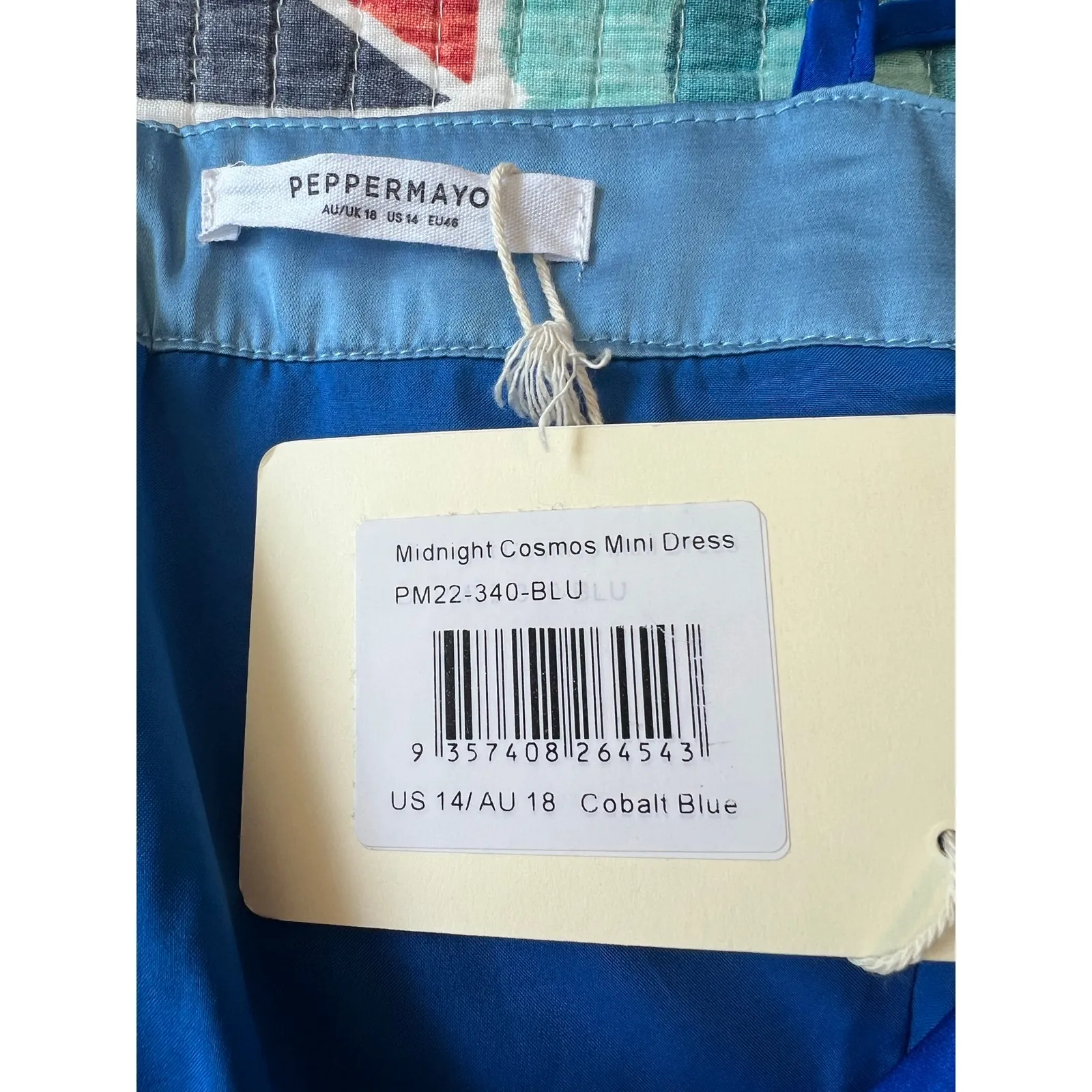 New w/ Tags Pepper Mayo Midnight Blue Cosmos Mini Dress Size: XL (US 14) - Image 7