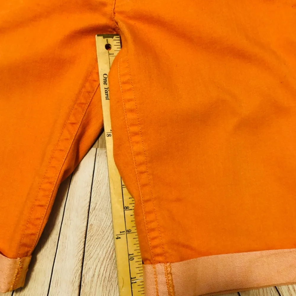 Rafaella  Jeans Orange Long Bermuda Shorts Size 6 - Image 5