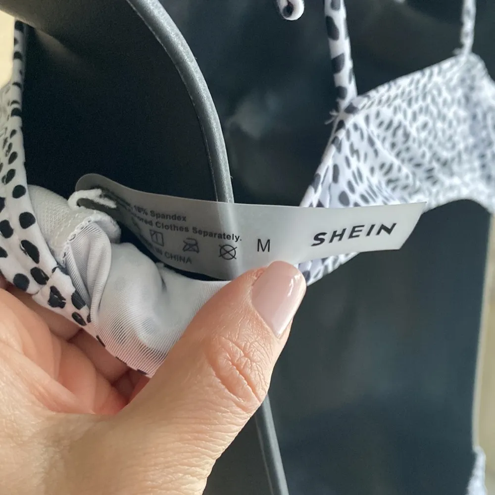 Dalmatian print white & black swimsuit set bathing suit bikini size medium - Image 7