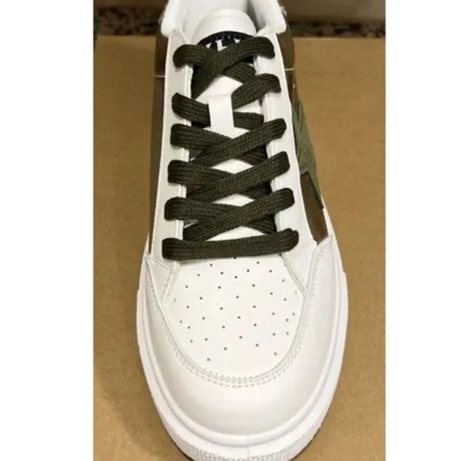 NEW Vintage Havana Lexa Olive Star Casual Womens Sneakers White/Gold/Green 8.5 - Image 5