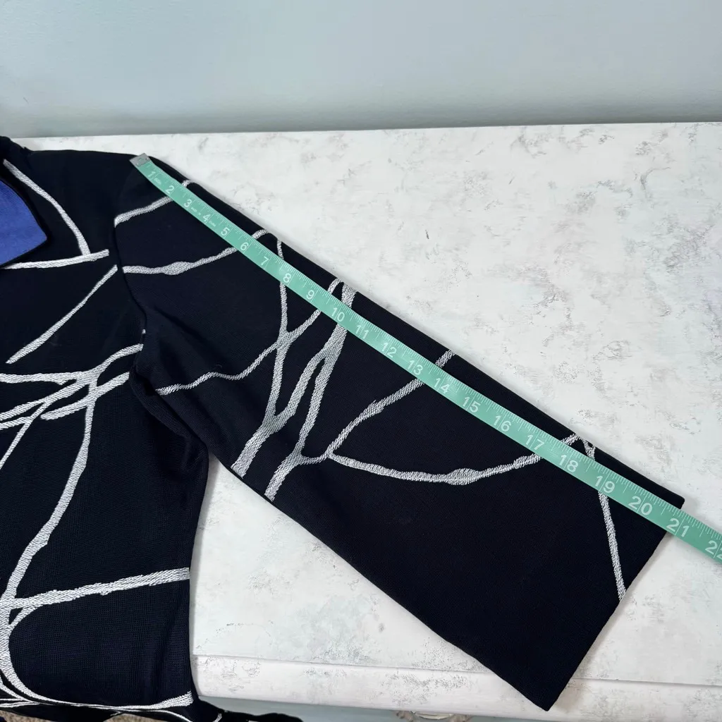 Ming Wang Navy Blue White Blazer Jacket Sweater Cardigan XL - Image 10