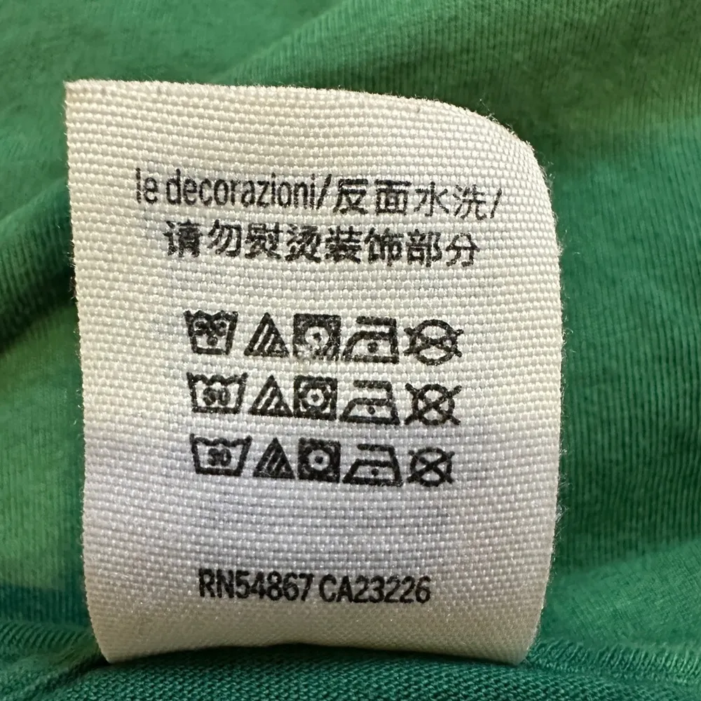 PINK Victoria's Secret Cropped Green White Long Sleeved Tee Shirt Medium - Image 16