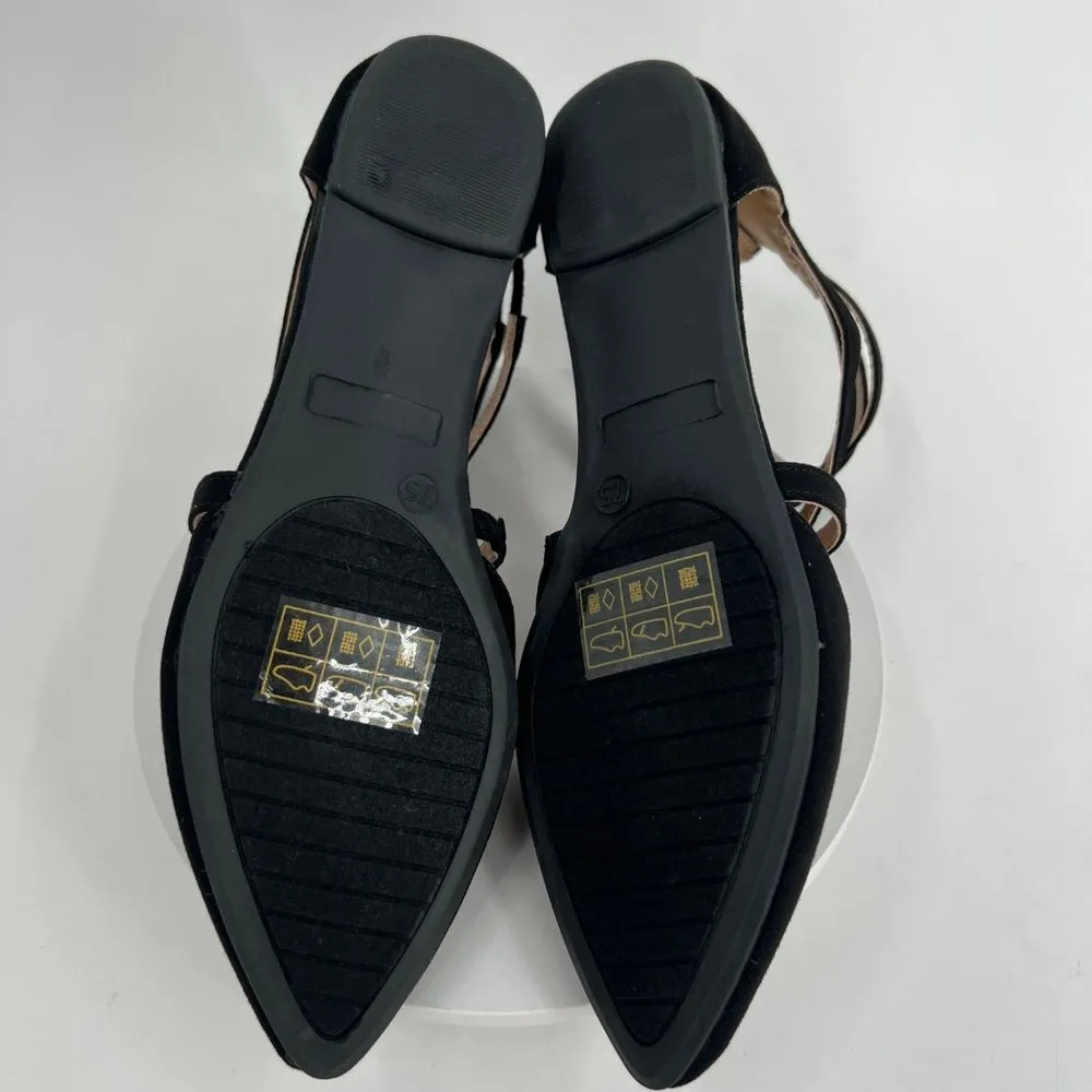 Journee Collection Black Strappy Flats Size 7.5m - Image 9