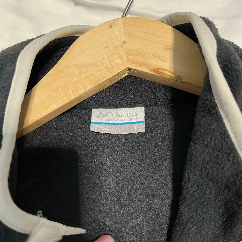 Columbia Three Lakes Snap Button Pullover Fleece Jacket Black Size 1X women’s - Image 3