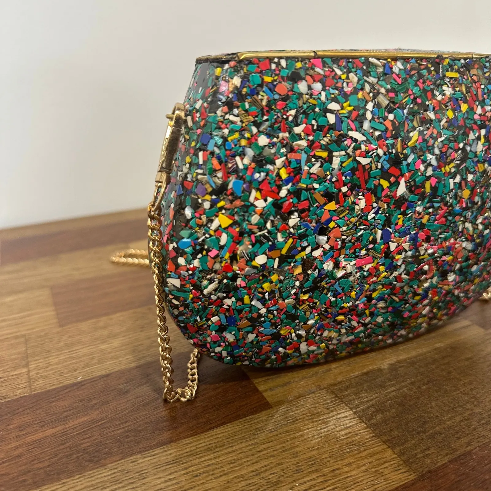 Ramla Handmade Purse Mosaic Sun Tile Clutch Crossbody Studded Small Colorful - Image 8