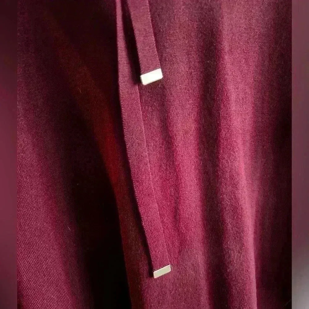 Cyrus Hooded Sweater Burgundy Classic Knit - Image 5