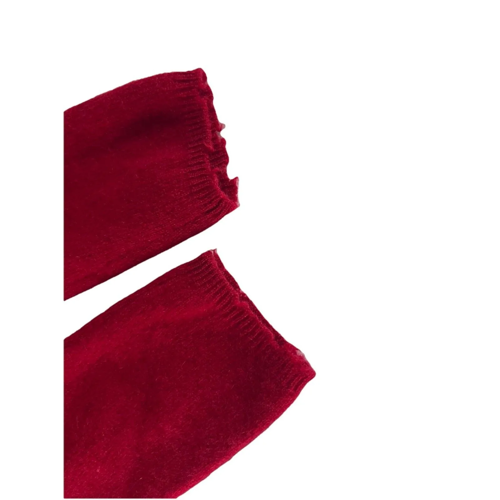 Valerie Stevens 2-ply Cashmere Sweater Size Small Red Distressed Hem - Image 5