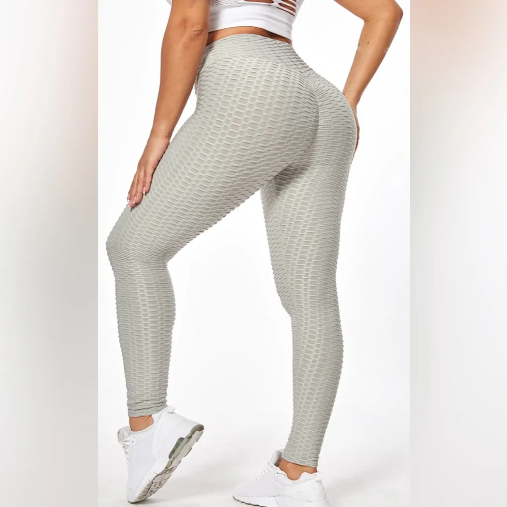 SHEIN Textured Leggings, Gray, Size S, EUC - Image 2