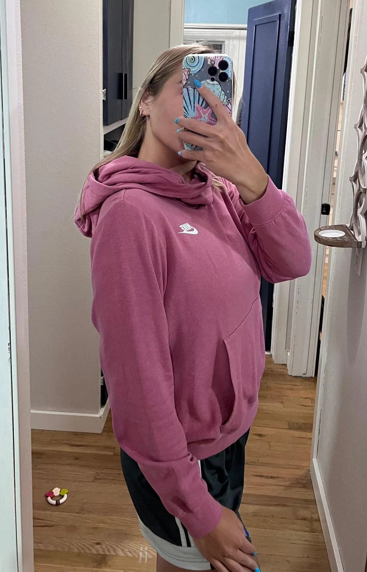 Pink Turtleneck Hooded Sweatshirt - Image 3