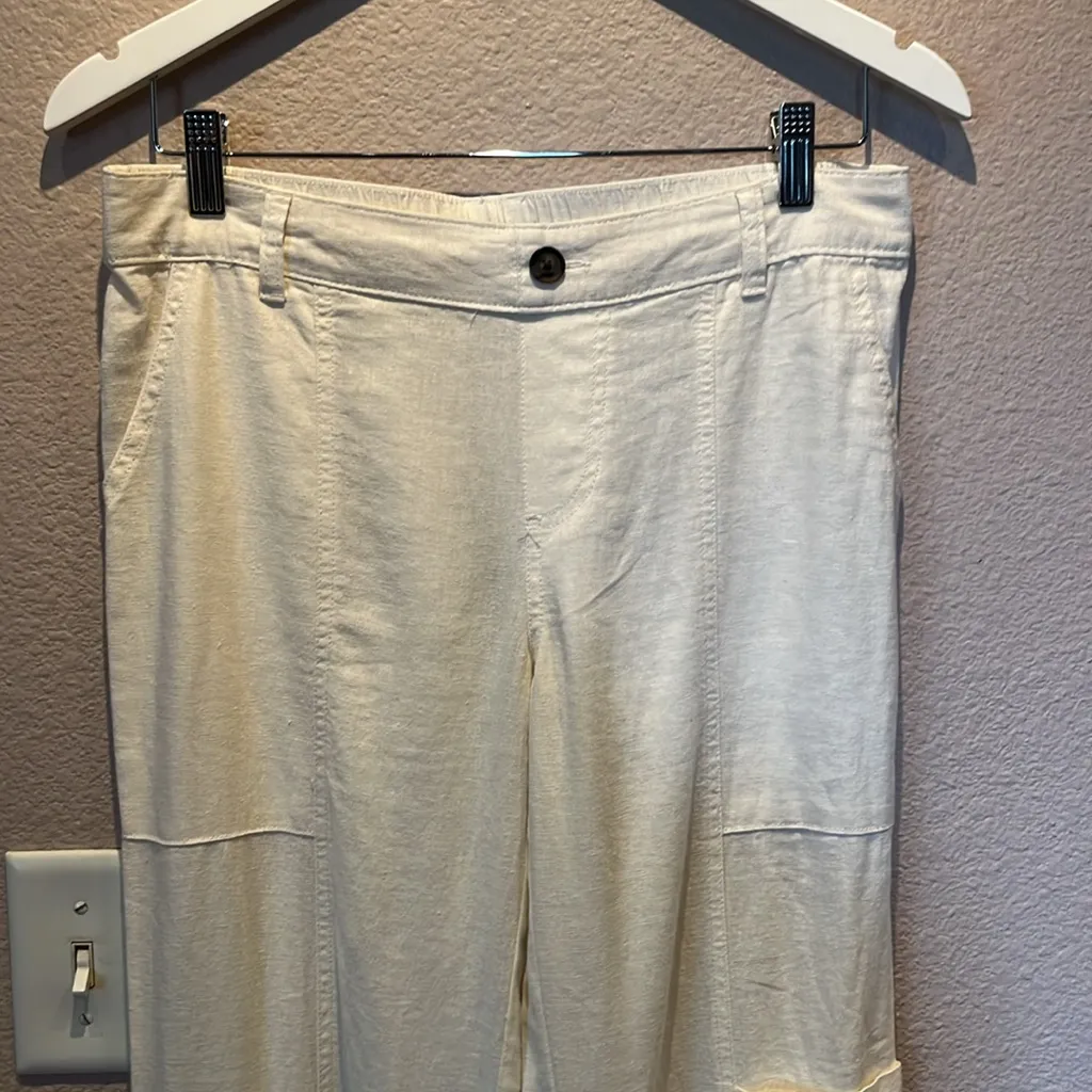 Sincerely Jules Women’s Linen Blend Cargo pockets jogger style pants size small - Image 3
