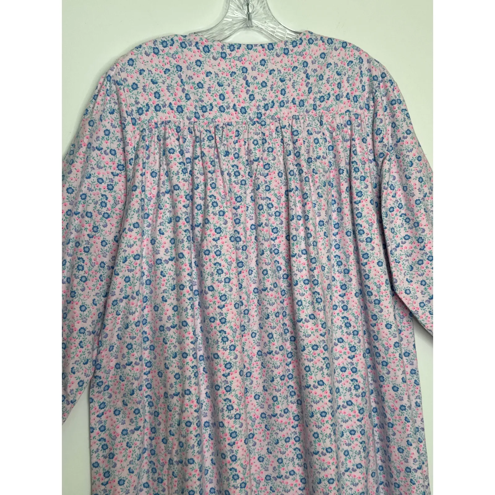 NWT Vintage exclusively for Lord & Taylor Floral Cotton Lace ribbon Nightgown M Blue Size M - Image 13