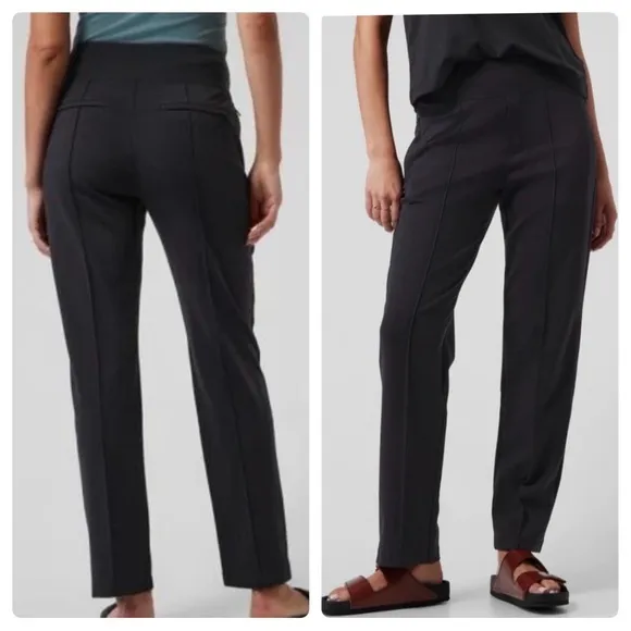 Athleta Eastbound Straight Pull-On Casual Pant Black 4 - Image 2