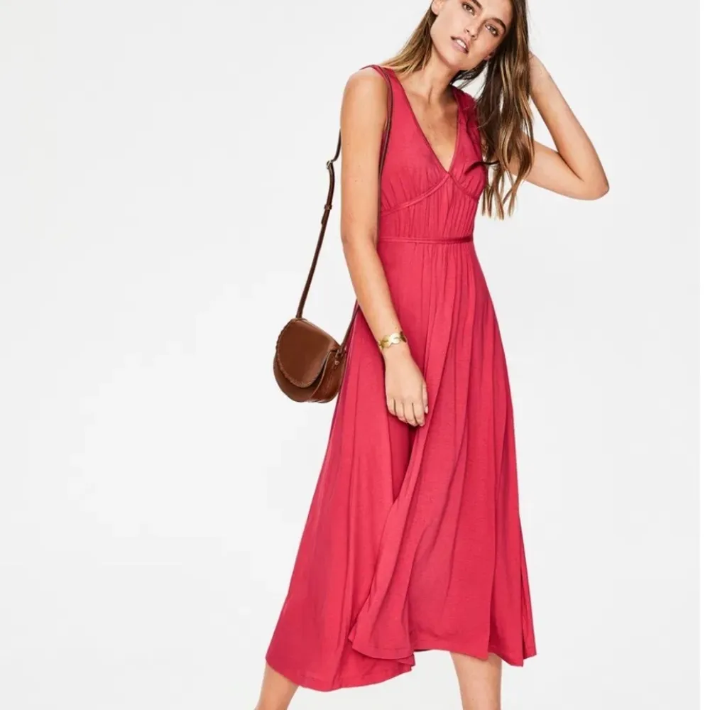 Boden dress coral red Elina jersey 8 regular NEW Sleeveless soft stretch - Image 6