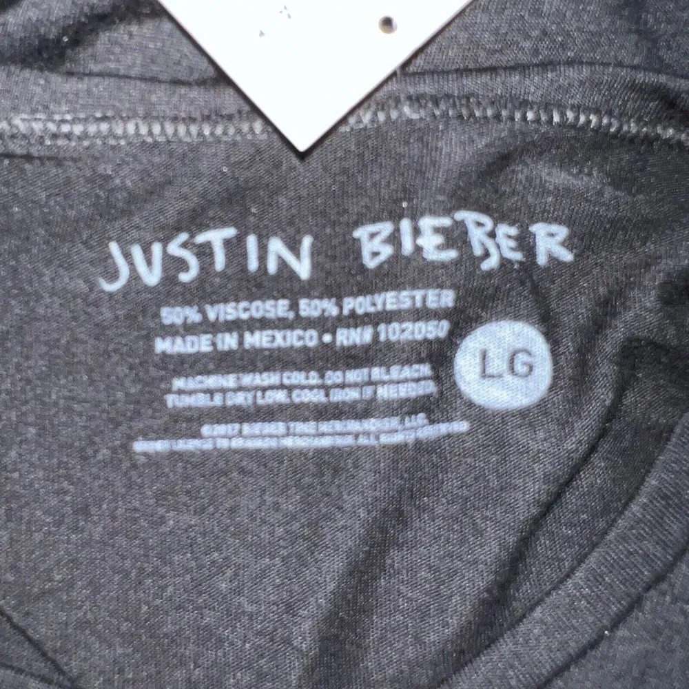 Justin Bieber What Do You Mean Womens T-shirt Size L Black Slim Fit Graphic Tee - Image 4