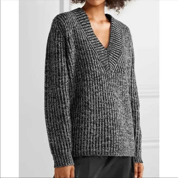 Acne studio Gray V-Neck Women's Sweater - Image 2