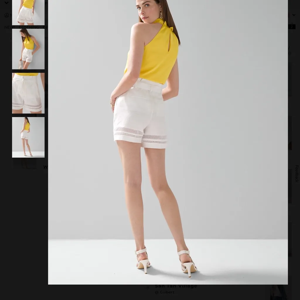 White House Black Market High Waist White Shorts - Image 3