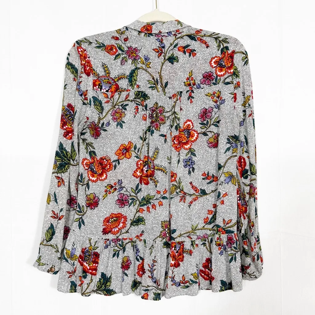 Maeve X Anthropologie Janie Flounced Peasant Blouse Floral Boho Bohemian Peplum - Image 5