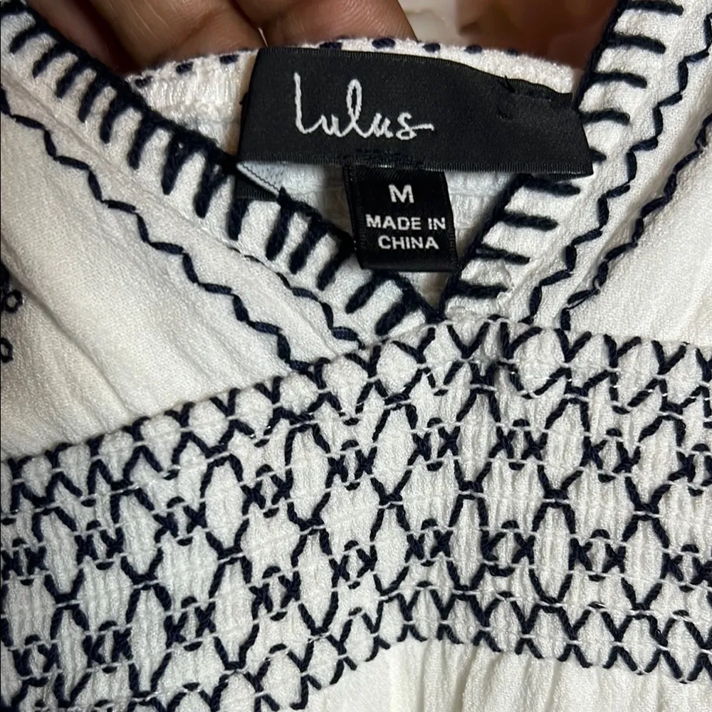 Lulu's Black and White Embroidered Dress A0170 - Image 2