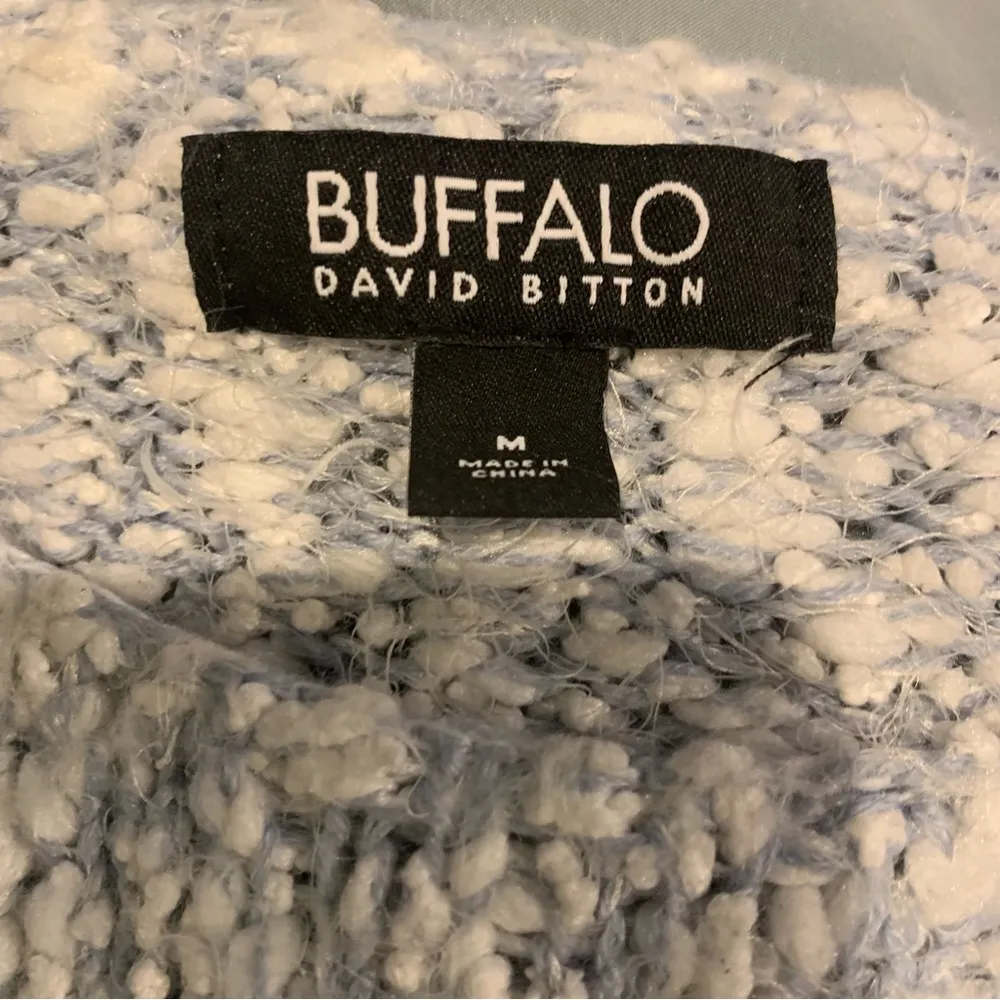 BUFFALO DAVID BITTON Blue & White Sweater Knit Super Soft size medium - Image 6