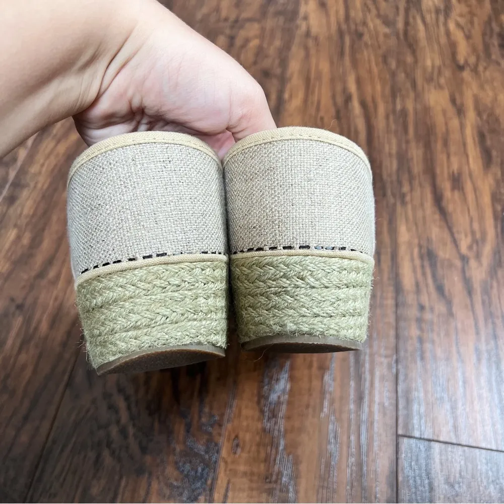 Dansko • Jute Pro clogs vegan Linen Embroidered Natural burlap platform slip on - Image 7