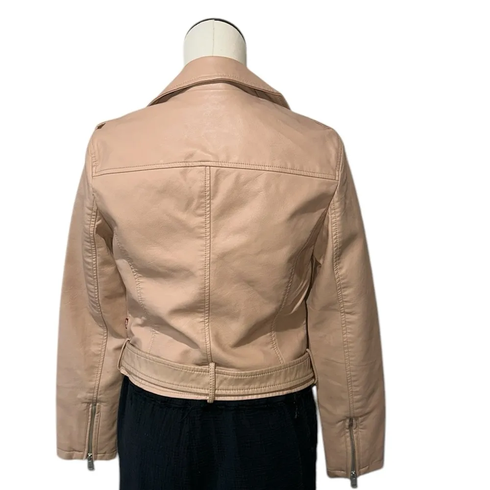 NWT  Levi's® Belted Faux Leather Motorcycle Jacket Color: Biscotti - Image 9