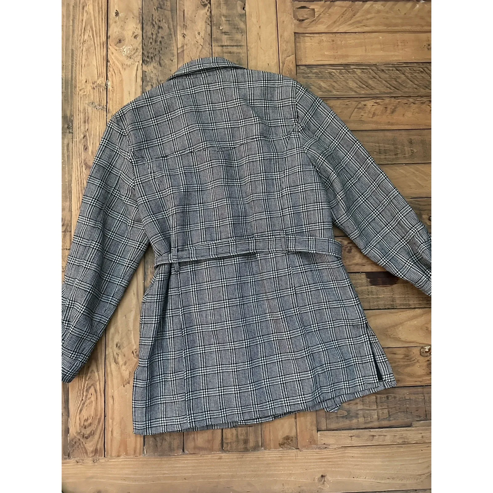 Women's Wool Blend Plaid Coat by Marsh Landing, Sz: M (b14) - Image 7