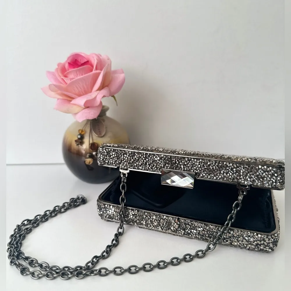 Sondra Roberts Glitter Clutch Hard with Chain Handle - Image 3