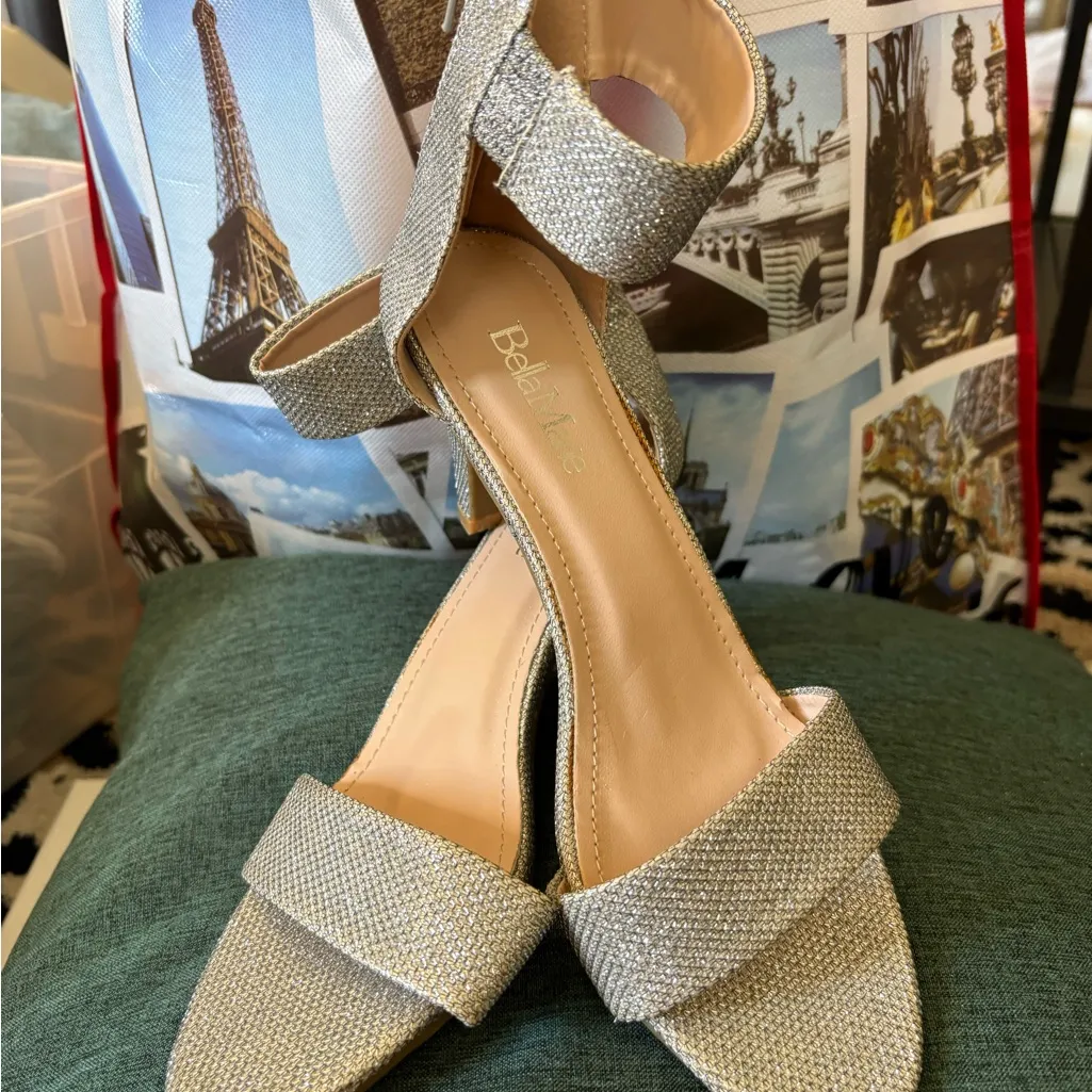 Bella Marie Elegant Silver High Heel Sandals - Image 5