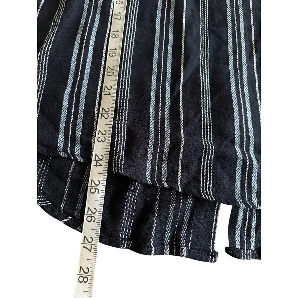 Ellen Tracy Half Zip Linen Blend Striped Tunic Top Gold Zipper Sz S NWT - Image 7