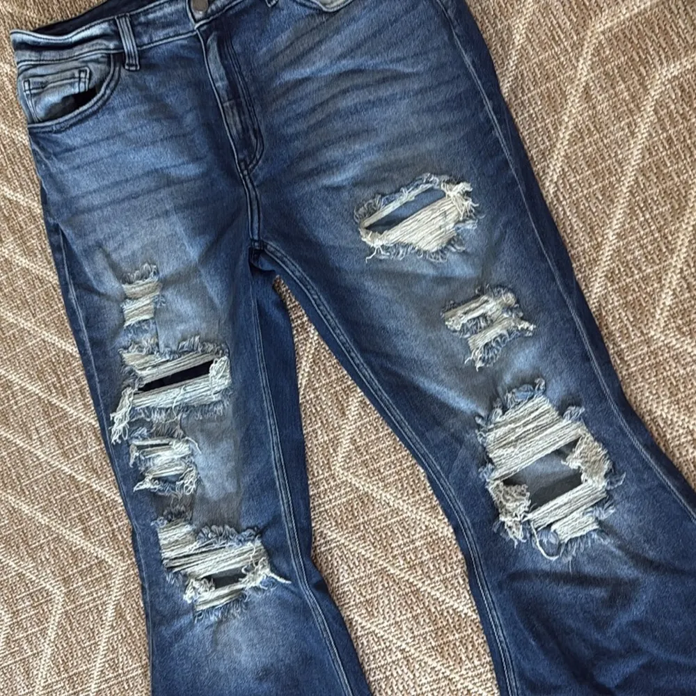 KanCan OLIVIA HIGH RISE SUPER FLARE JEANS Blue Size 32 - Image 7