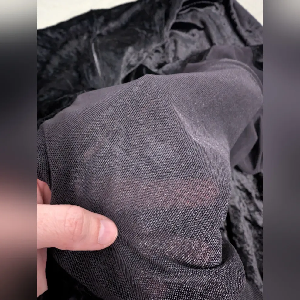 Vintage Tadashi Shoji Velvet/Mesh Evening Gown Women's XSmall Black - Image 10