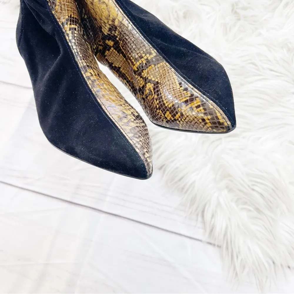 🆕 & Other Stories Gathered Kitten Snake Print & Suede Pointed Toe Heels Size 37 - Image 8