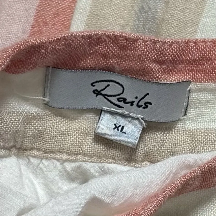 Rails Amaya Midi Dress in Juliette Stripe Linen Blend Coastal Resort Vacation XL - Image 9