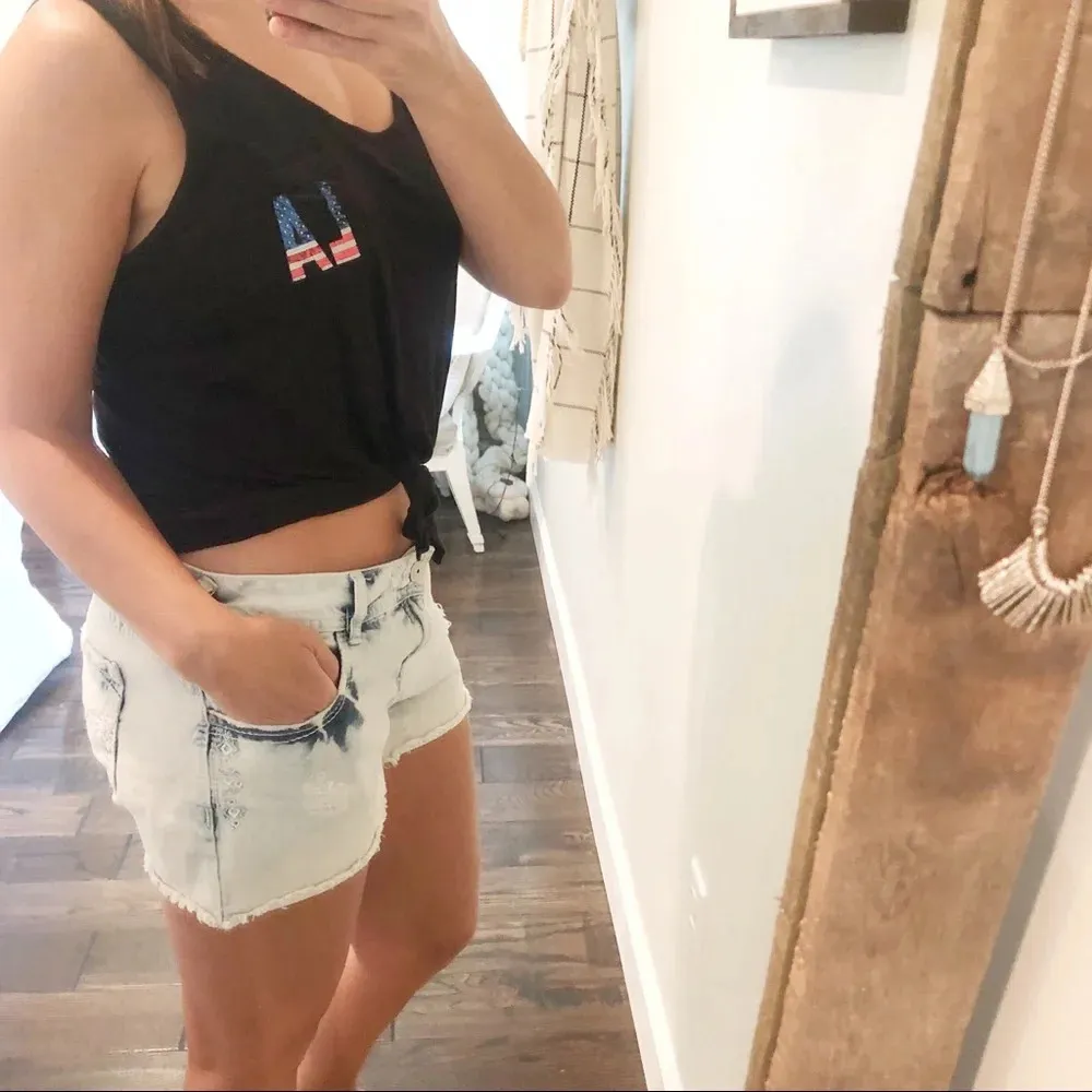 Pretty Rebel Large LA USA Flag front tie tank - Image 2