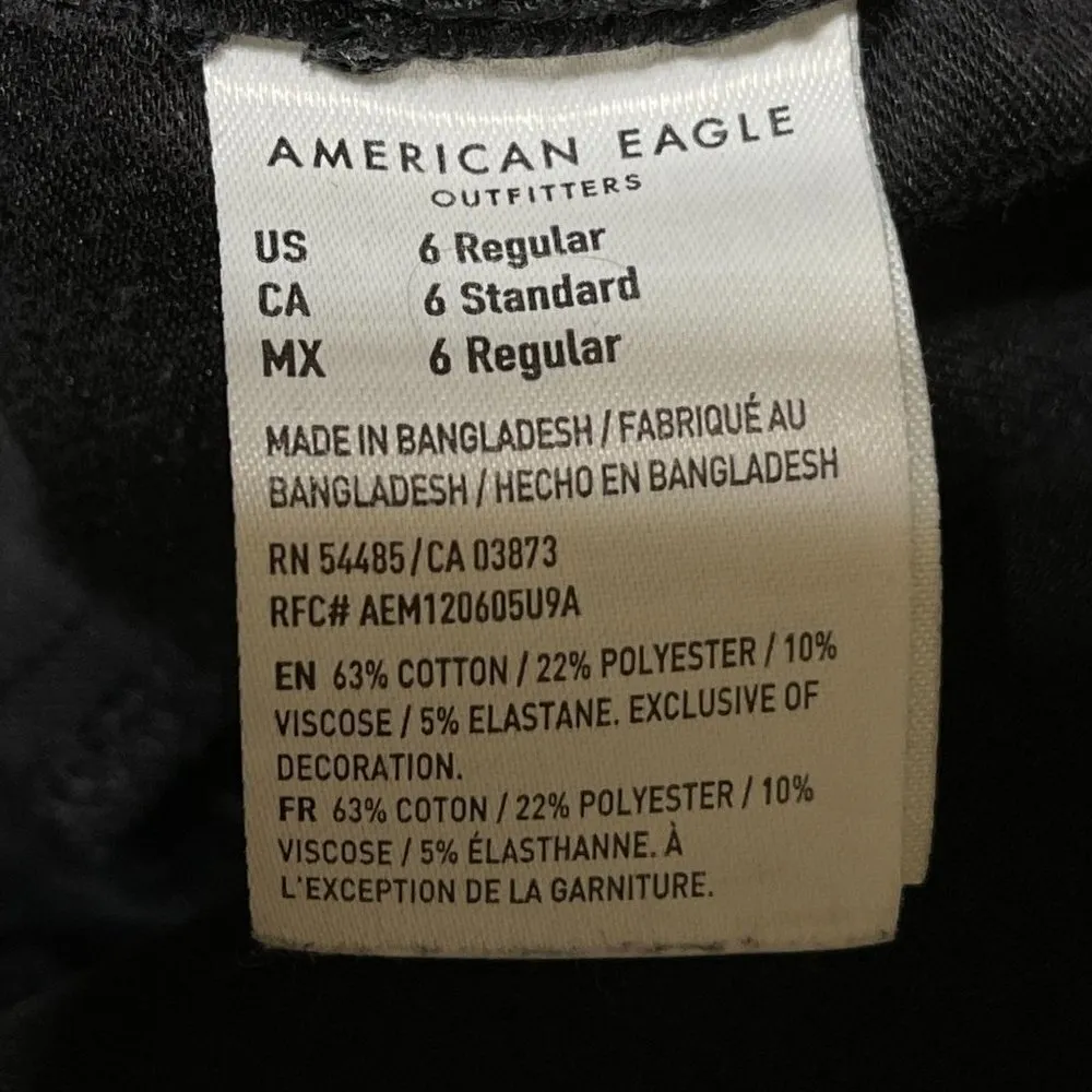 American Eagle Women's Hi-Rise Jegging Black Destroyed Size 6 - Image 9