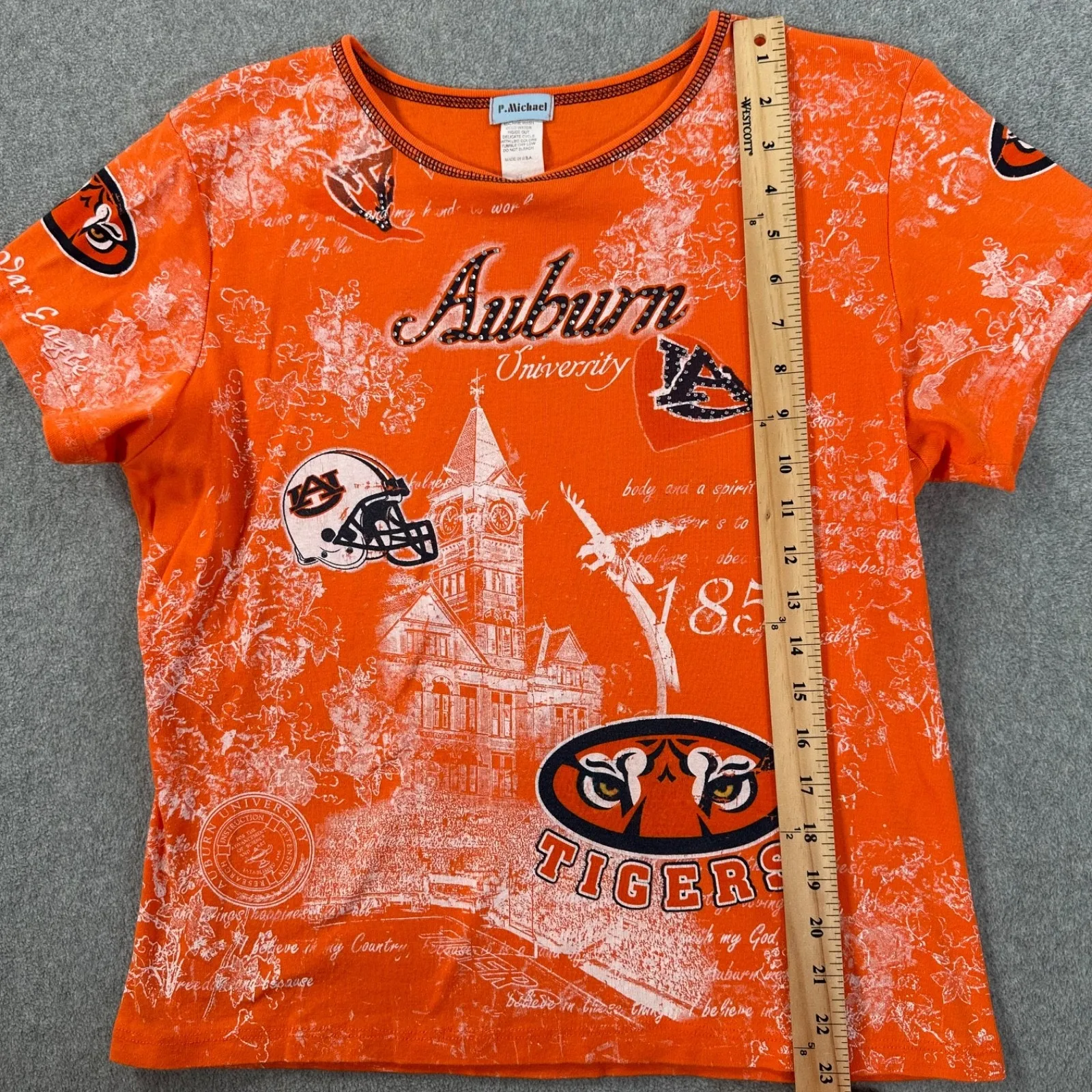 Auburn Tigers Y2k Fitted Tee Shirt Women's X - Image 6