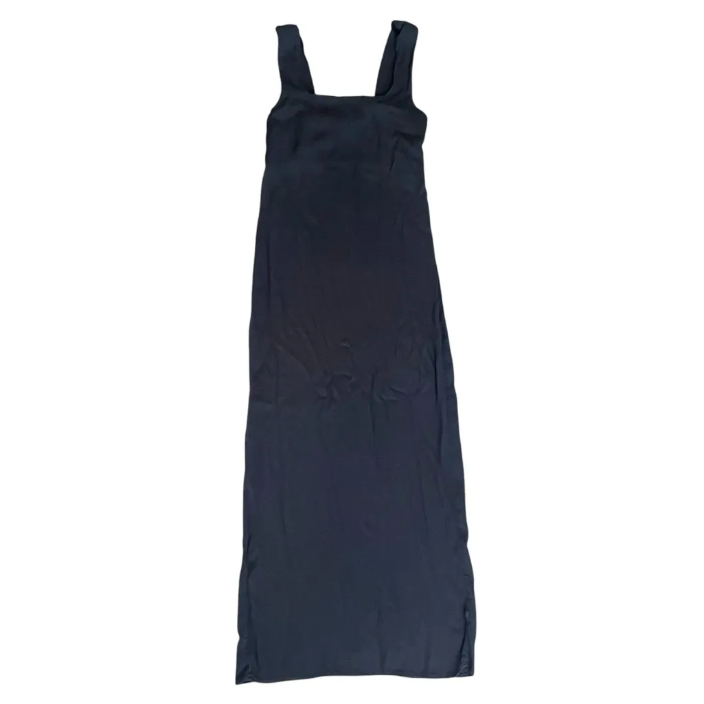 Reformation Women’s Ozzlie Black Square Neck Back Slit Black Sheath Midi Dress 0 - Image 2