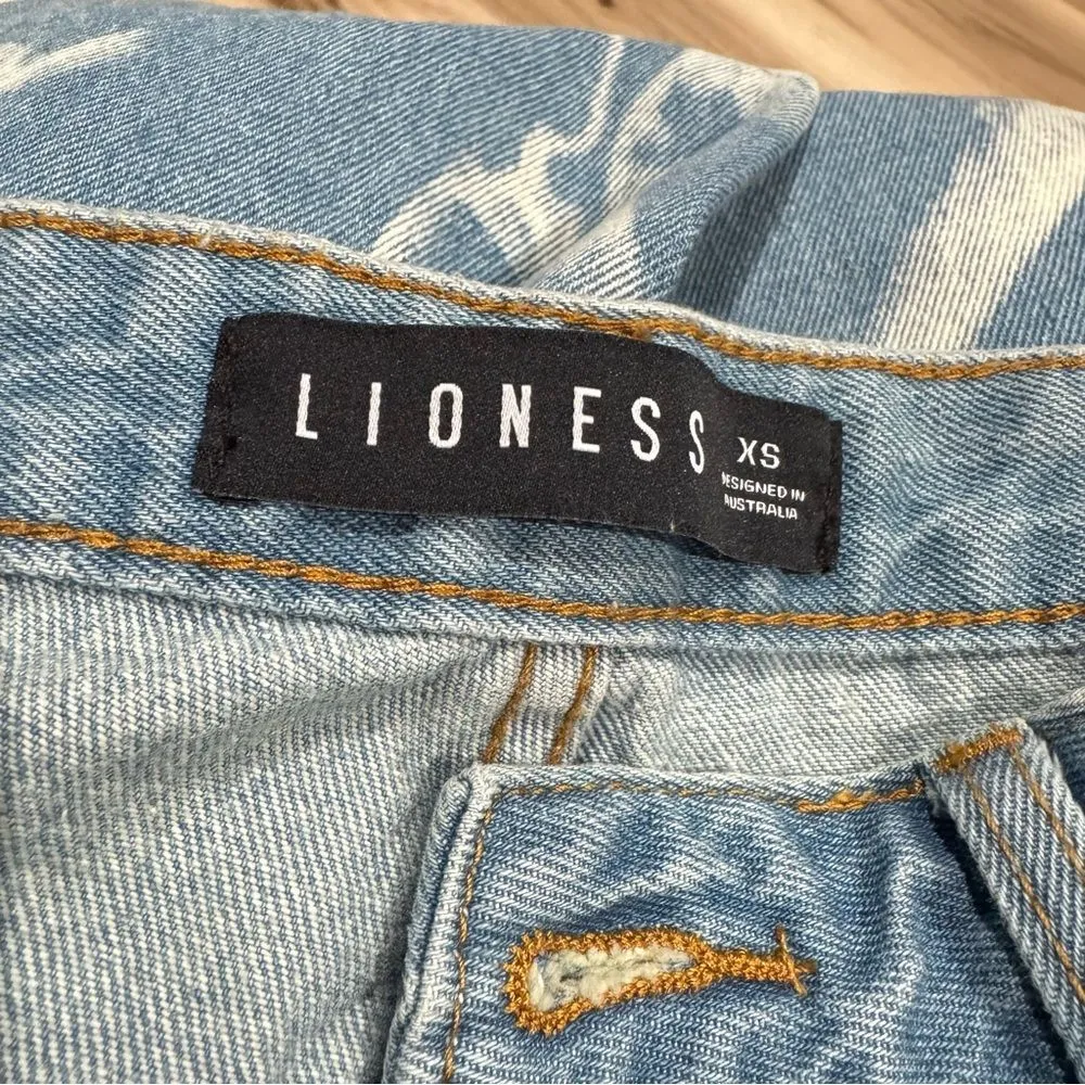 Lioness Alabama Split Hem Straight Leg Tie Dye Jeans Women’s XS - Image 4